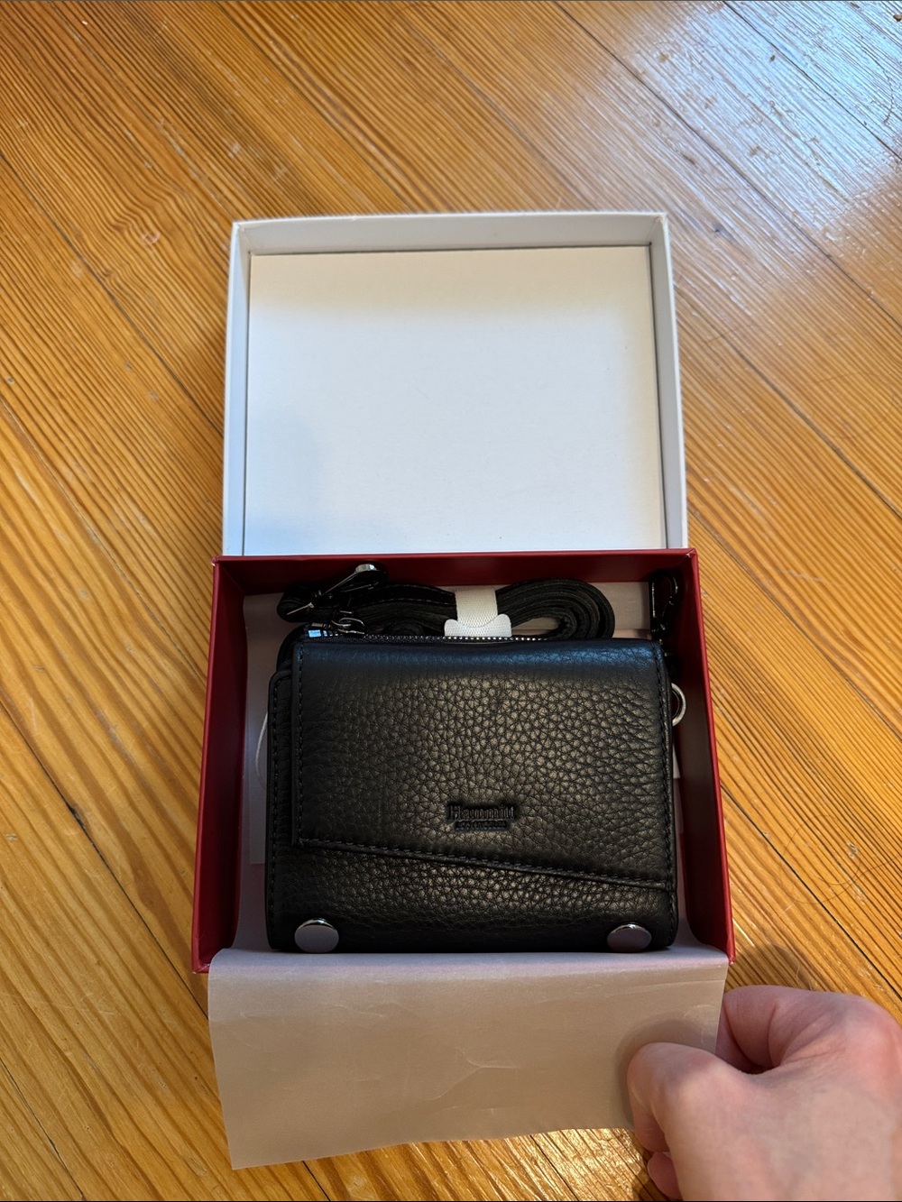 Hammitt Levy Small Black Wallet with Removable Strap for Crossbody